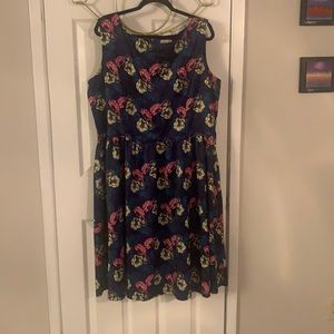 Lindy bop satin floral plus size retro plus size